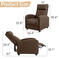 thumbnail image 4 of Vineego Massage Sofa Chair,Adjustable Fabric Recliner Home Theater Seating with Padded Backrest and Thick Seat Cushion ,Gray, 4 of 9