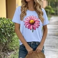thumbnail image 4 of Camiseta de Manga Corta de Verano para Mujeres con Estampado Casual de Moda con Cuello Redondo, 4 of 7