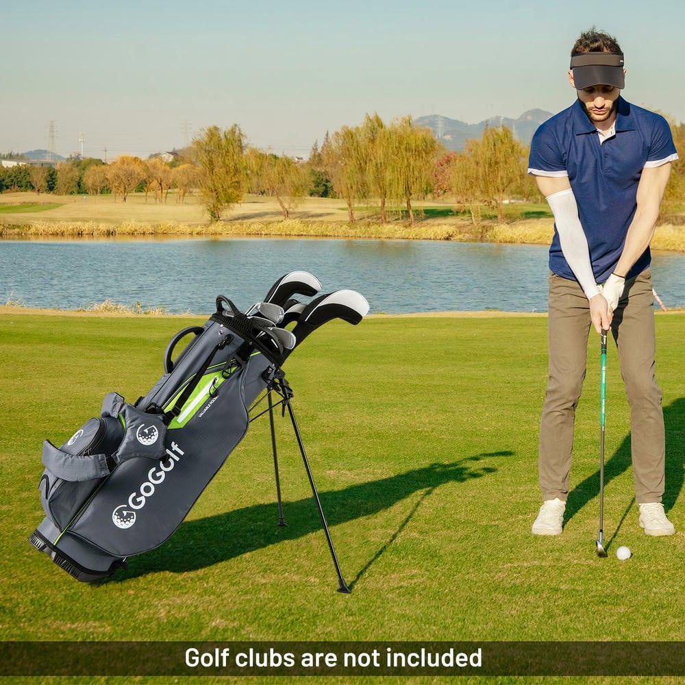 Resenkos Lightweight Golf Stand Bag with 8-Way Divider & 5 Pockets - Gray