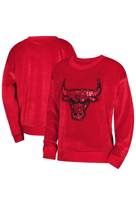 Youth Girls Outerstuff  Red Chicago Bulls Step Back Sweatshirt