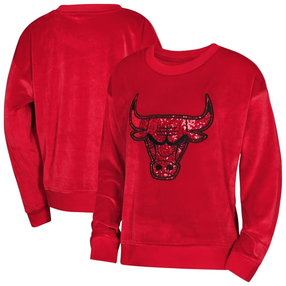 Youth Girls Outerstuff Red Chicago Bulls Step Back Sweatshirt