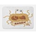 thumbnail image 1 of Humorous Bath Mat, Cartoon Design Image of Flying Spaghetti Monster with Ramen Written Ribbon, Plush Bathroom Decor Mat with Non Slip Backing, 29.5" X 17.5", Multicolor, by Ambesonne, 1 of 2