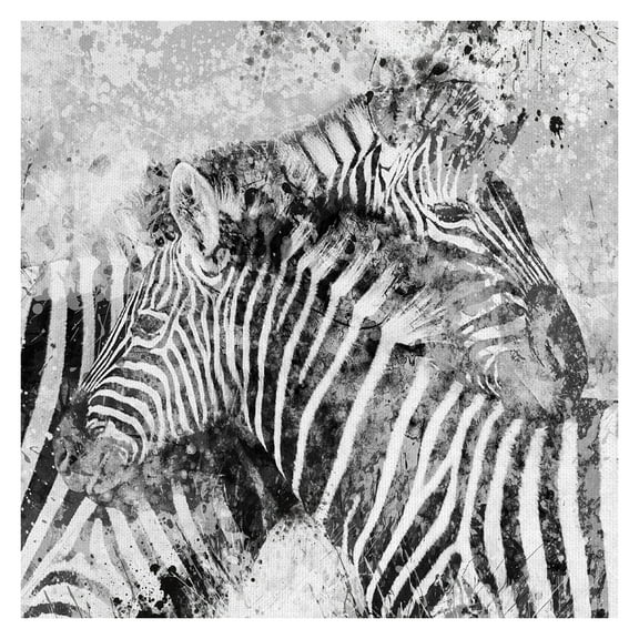 Masterpiece Art Gallery Zebra Pair by Carol Robinson Canvas Art Print 24" x 24"