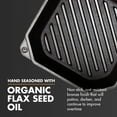 thumbnail image 4 of FINEX 10" Cast Iron Grill Pan - Grill Pans with Superior Heat Distribution - Near Non-Stick for Easy Cleaning - Cast Iron Grill Pan - For Indoor & Outdoor Grilling - Pre-Seasoned with Flaxseed Oil, 4 of 7