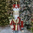 thumbnail image 3 of 61" Tall Large Iron Christmas Nutcracker with Candy Cane Staff & LED Lights "Harry", 3 of 5