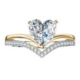 thumbnail image 1 of En forma de gran anillo de diamantes de imitación del anillo de diamantes de imitación elegante geometría anillos completos para las mujeres Tamaño 5 11, 1 of 5