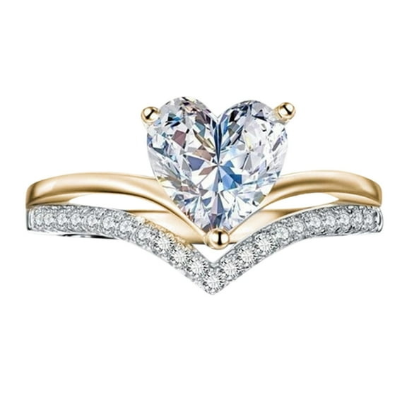 zttd fashion love shaped big rhinestone ring diamond love ring elegant geometry rhinestone ring full diamond rings for women size 5 11