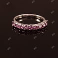 thumbnail image 2 of Vintage Lab Created Alexandrite Band 925Silver Halo Wedding Band Anniversary Gift Women Handmade Birthstone Ring Art Deco Gemstone Band Gift, 2 of 2