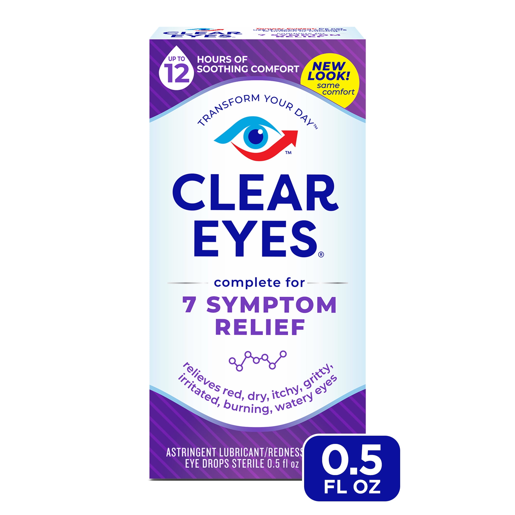 Clear Eyes 7 Symptom Relief Lubricant Eye Drops, 0.5 fl oz