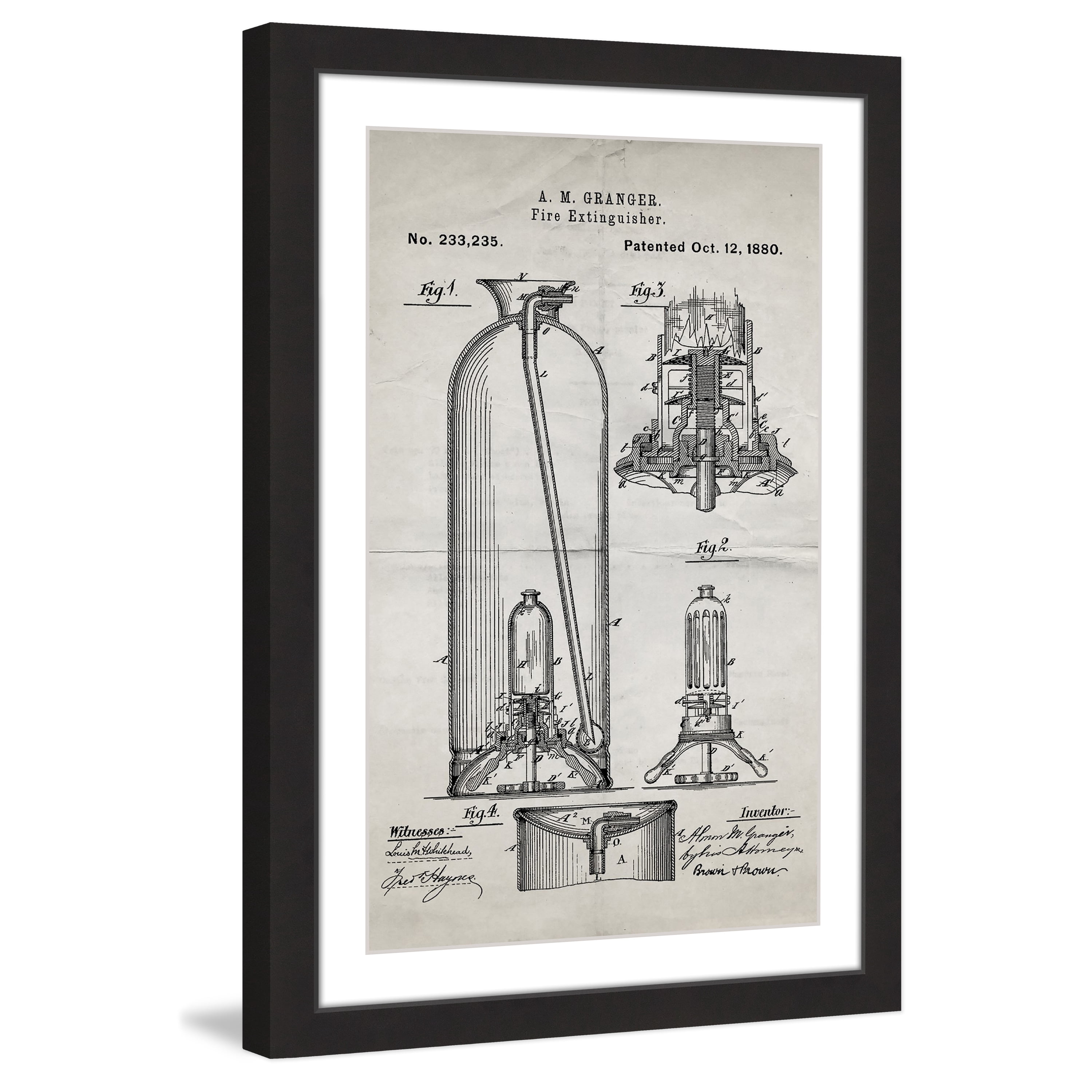 "Extinguisher 1880 Old Paper" Framed Painting Print