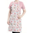 thumbnail image 5 of Pink Christmas Santa and Penguin Apron-Garden Aprons for Women with Pockets-Cotton Linen Waterproof Kitchen Cooking Gardening Aprons Adjustable for Kitchen,Cooking,BBQ and Salon 32"x27", 5 of 7