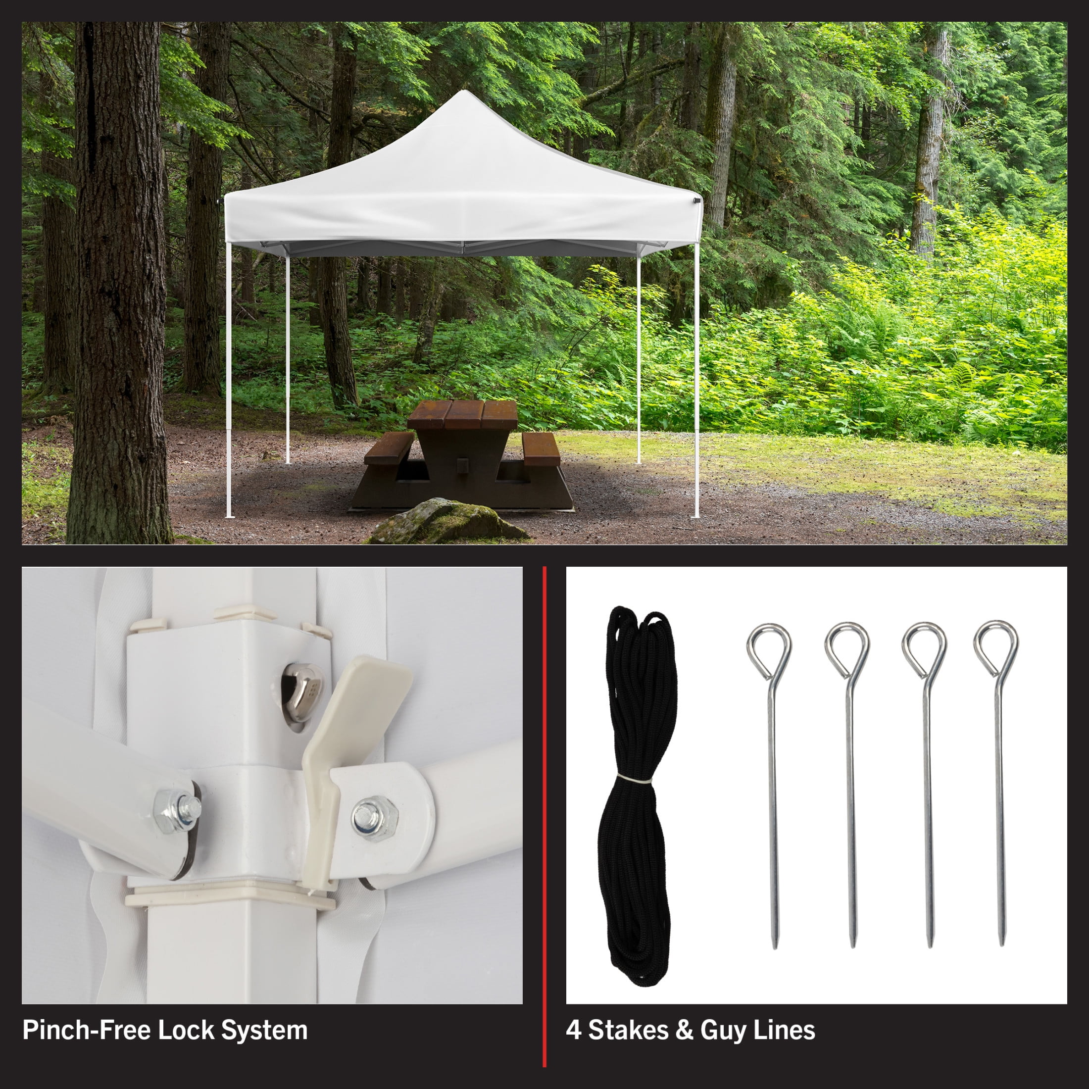 Stalwart 10x10 ft Pop Up Canopy Tent - UPF30 Beach Tent Sun Shelter, White