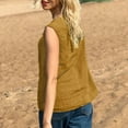 thumbnail image 3 of Royisotas Yellow Womens Tank Tops Loose Fit Summer Casual Sleeveless Camisoles for Women Plus Crew Neck Cotton Linen Loose Cami Tank Tops for Women, 3 of 5