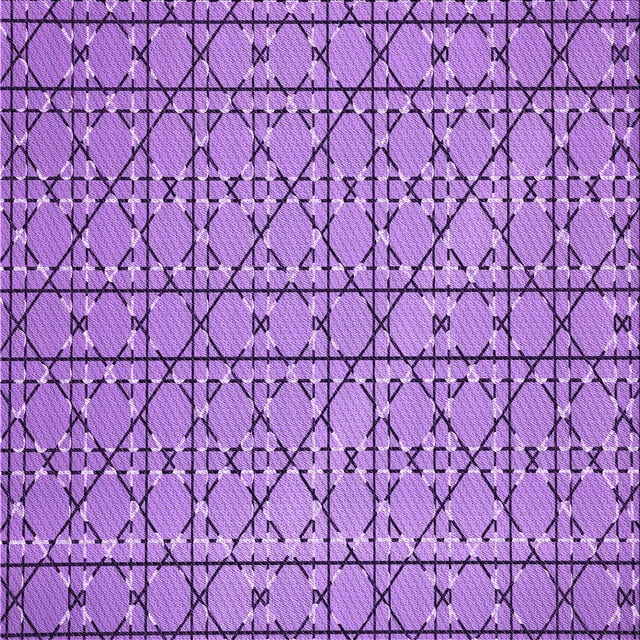 Ahgly Company Machine Washable Indoor Square Transitional Violet Purple Area Rugs, 6' Square