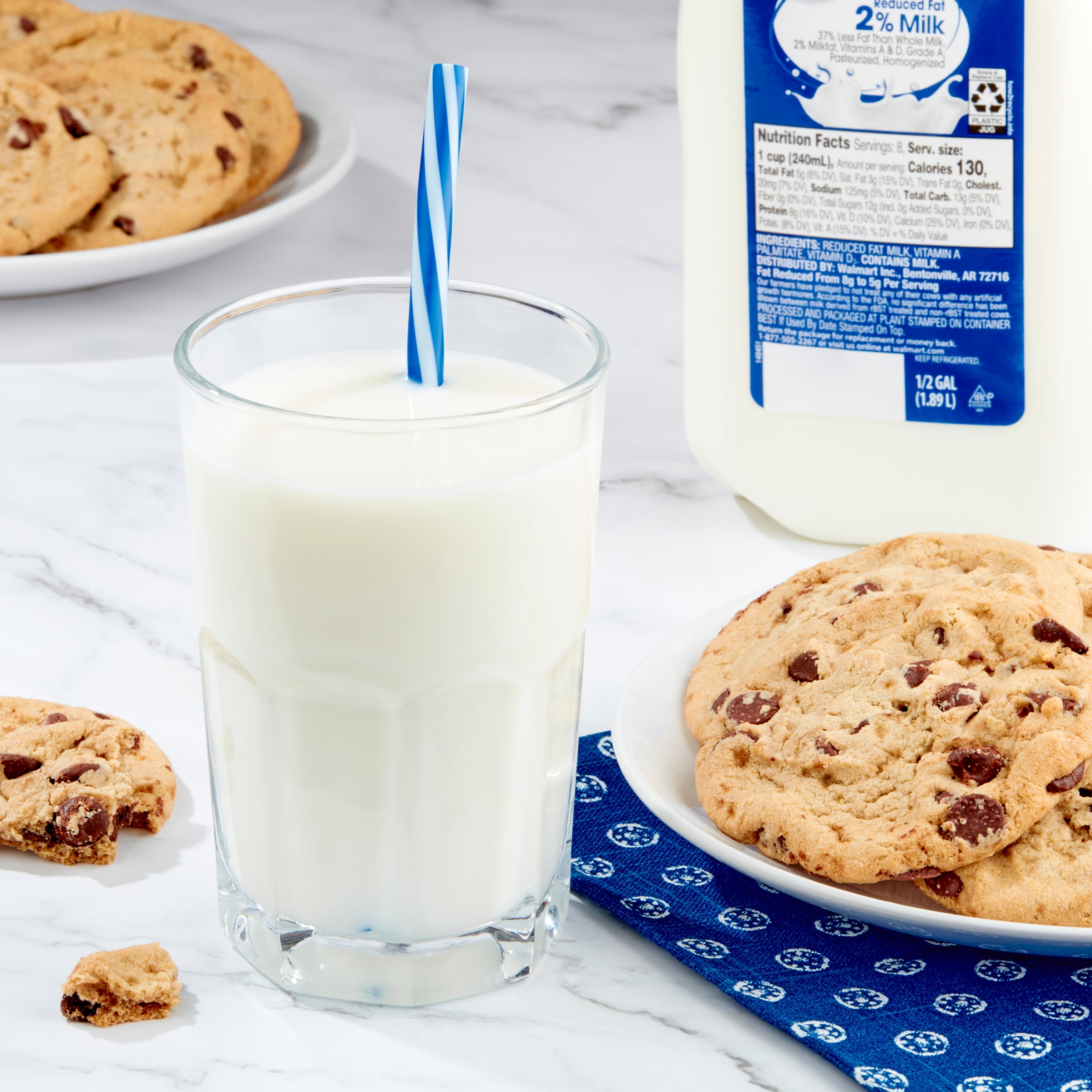 Great Value Milk, 2% Reduced Fat, Half Gallon, 64 fl oz