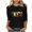Black, variant on Womens Summer Tops 2026 Women's Beer Festival Round Neck 3/4 Sleeve T-shirt Loose Top 7/4 Sleeve Round Neck Top/Shirt Black S
