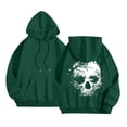 thumbnail image 5 of NinXxx Women's Print Pullover Hoodie Streetwear Drawstring Pouch Pocket Dark Green XL, 5 of 7