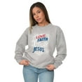 thumbnail image 4 of Love Faith Hope Christian Belief Women Crewneck Sweatshirt Brisco Brands S, 4 of 6