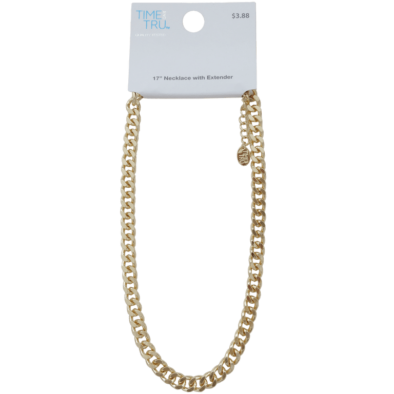Time and Tru Gold Tone Chunky Curb Chain Necklace photo 4