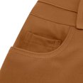 thumbnail image 4 of Mrat Womens Skinny Legging Pants Soft Stretchy Pants High Waisted Button Dress Pants Work Business Office Slim Fitting Casual Trousers with Pockets Flare Trousers for Women S-55 Brown M, 4 of 6