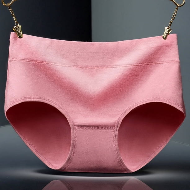 Ropa interior de algodón para mujer de cintura media Braguitas de color liso de algodón puro de cintura media Ropa interior de algodón puro para mujer de talla grande