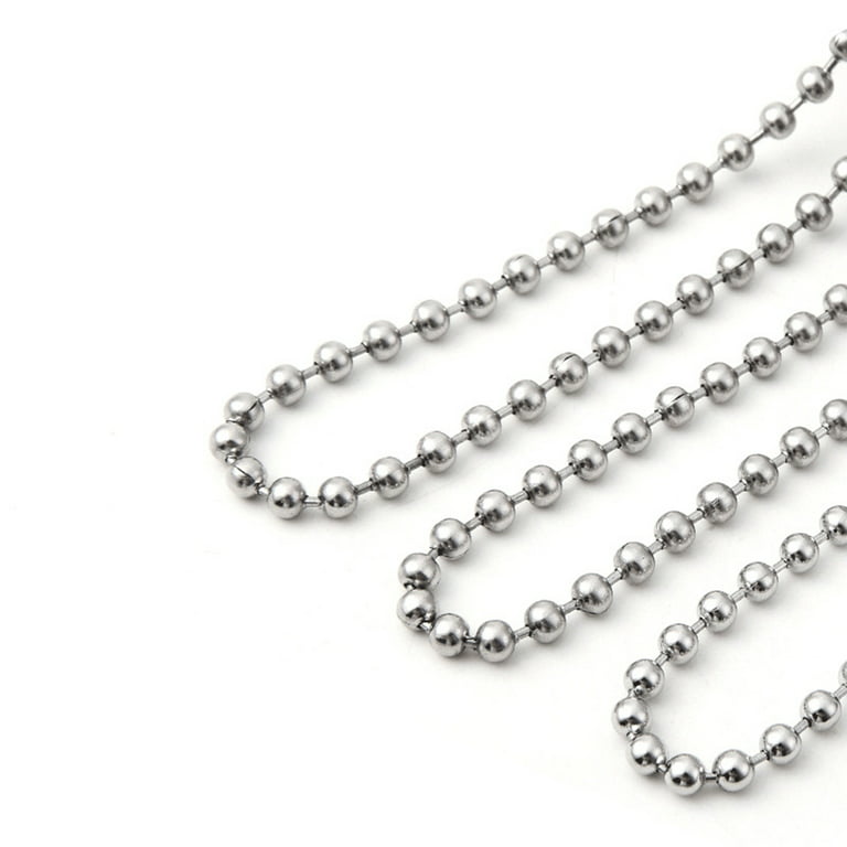 High Quality Stainless Steel Ball Bead Chain Necklace And Go Tags Collar  Set 5m Lengths 1.5/2/1., 2.4/3/4, 6/8/10mm Fashionable Jewelry Findings  From Charmspendant, $7.14