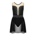 thumbnail image 3 of TSSOE Girls Ice Skating Dress Backless Leotard for Girls Gymnastic Performance Figure Skating Competition Costume Black 12, 3 of 7
