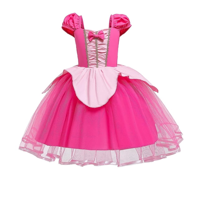 Vestido para niñas, disfraz de Cosplay de la Bella Durmiente--90 oso de fresa Electrónica
