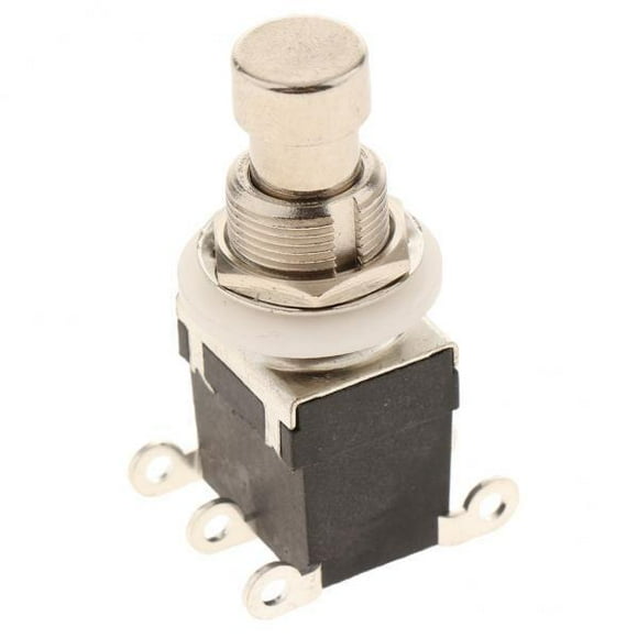2x Botón Pulsador de Interruptor de Guitarra 6 Pines True Negro 1,5 X 0,79 X 0,79 Pulgadas Zulema Toque Pulsador Guitarra