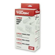 Hyper Tough 3-Piece Power Strip Set Included 4-Outlet Strip and 6 & 3-Outlet Wall Block, White