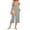 Dark Grey, variant on Women Summer Sleeveless Spaghetti Strap Wide Leg Romper Jumpsuit with Pockets Casual Loose Fit
