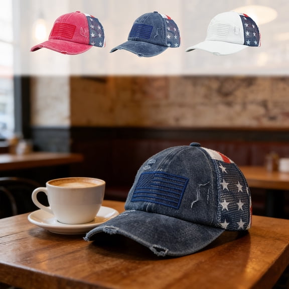 UALSRZL American Flag Baseball Cap for Men and Women, Low-Profile Patriotic Hat, USA Army Veteran Operator Vintage Caps for 4th of July Memorial Day