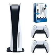 Sony Playstation 5 Disc with Extra Controller and Surge Battery Pack Bundle - Glacier White
