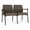Adler-Castillo Brown, variant on Mystic Reception Waiting 2-Seat Tandem Seating / Black Steel / Gray / Gray