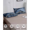 thumbnail image 4 of Navy Blue Marble Pillow Covers King Size, Modern Contemporary Art Soft Bed Throw Pillowcases Breathable Cooling Long Lumbar Body Pillow Sham Cover for Bed Sofa 20''x40'', 4 of 7