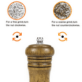 thumbnail image 3 of Salt and Pepper Grinders Set Solid Wood Body Pepper Mill with Adjustable Coarseness Fine to Coarse, 3 of 5