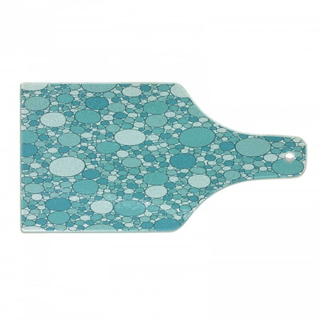 

Abstract Cutting Board Abstract Pattern with Bubbles in Different Sizes Modern Aqua Inspired Design Tempered Glass Cutting and Serving Board Wine Bottle Shape Turquoise Teal by Ambesonne