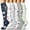 Floral-1, variant on UZMOG 6Pairs Compression Socks for Women & Men 15-20 mmHg,Best Support for Cycling Athletic Hiking Running