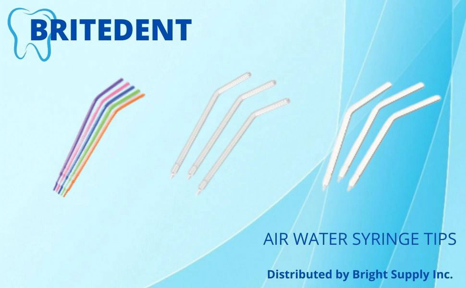 BRITEDENT 4 X 250 PCS. Disposable Air/Water Syringe Tips. (White) 1000 Tips.