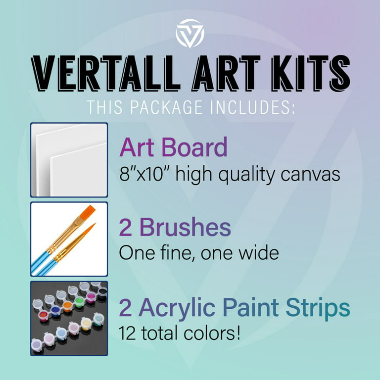 Art Paint Kits with Canvas Board Drawing Includes 12 Color Acrylic Paint  Set and 2 Paint Brushes - Sailboat Design 