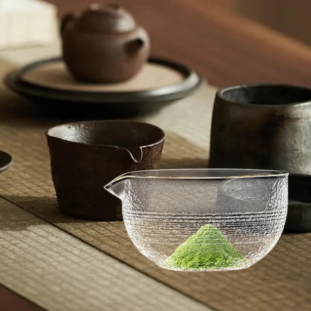Tazón de té verde tazón de té verde de vidrio tazón de té verde japonés té verde ceremonía para tazón para cascada de polvo hogar de cocina Estilo A