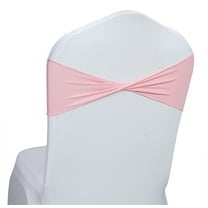 MDS Pack of 100 Spandex Chair Bow Sash Bands Ties Without Buckle for Wedding - Blush Pink