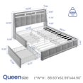 thumbnail image 3 of Greenstell Queen LED Storage Bed Frame - Charging Station, App Control, 1200LBS Capacity, White, 3 of 10