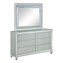 Coaster Gunnison 6-drawer Wood Dresser with Mirror Silver Metallic