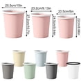 thumbnail image 3 of Ribbed Plastic Trash Can - Compact Wastebasket - Small - 20.5x22cm - For Bedroom Bathroom Kitchen - 1 Piece - Cream, 3 of 8