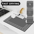 thumbnail image 6 of Dish Drying Mat Super Absorbent Drying Mat Coffee Mat with Non-slip Rubber Backed Large Dish Drying Mats for Kitchen Counter Easy Clean, Grey 15"x19", 6 of 6