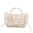 thumbnail image 1 of xiaxaixu Ladies Simple Bowknot Straw Bag Portable Dual-purpose Holiday Photo Versatile Messenger Bag, 1 of 6