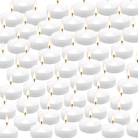 Paquete de 50 velas flotantes blancas de 5 cm de diámetro - CLTNIKET
