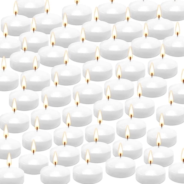 Paquete de 50 velas flotantes blancas de 5 cm de diámetro - CLTNIKET