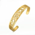 thumbnail image 2 of 14K Yellow Gold Witch Knot Cuff Bracelets Vintage Irish Knot Amulet Bangle Witchcraft Wicca Jewelry Gift for Women Men, 2 of 8